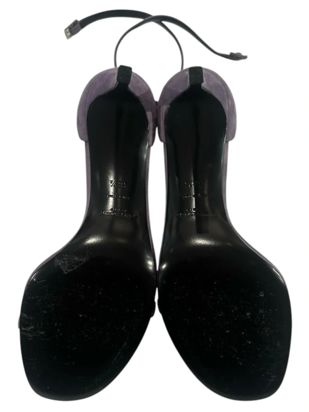 Saint Laurent Jane Suede Ankle Strap Stiletto Sandals - Picture 7 of 7